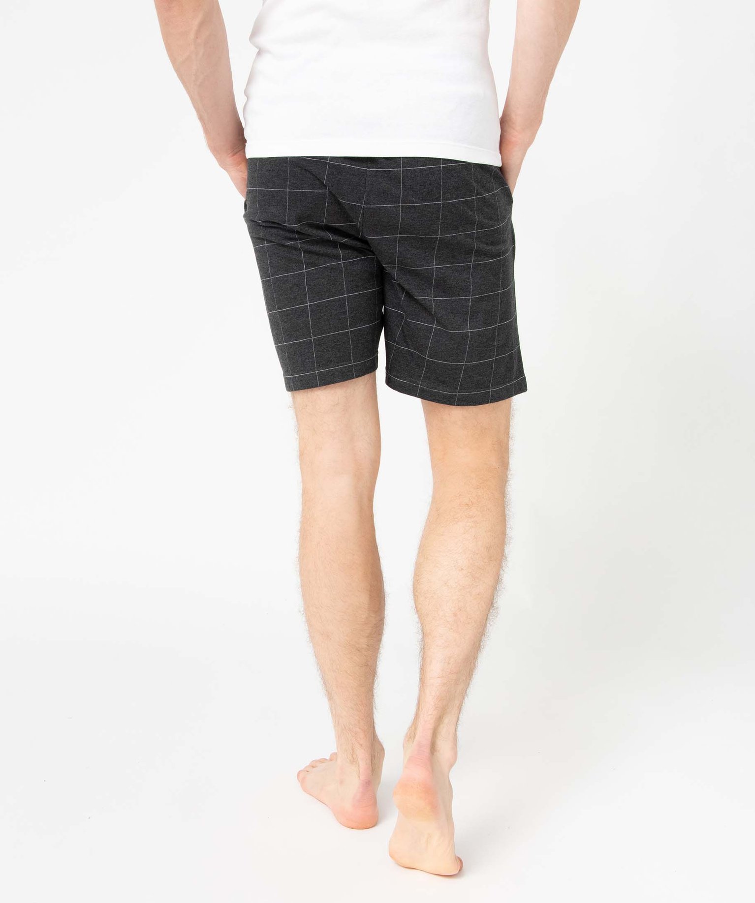 Short de pyjama homme en jersey à taille élastiquée carreaux | GEMO