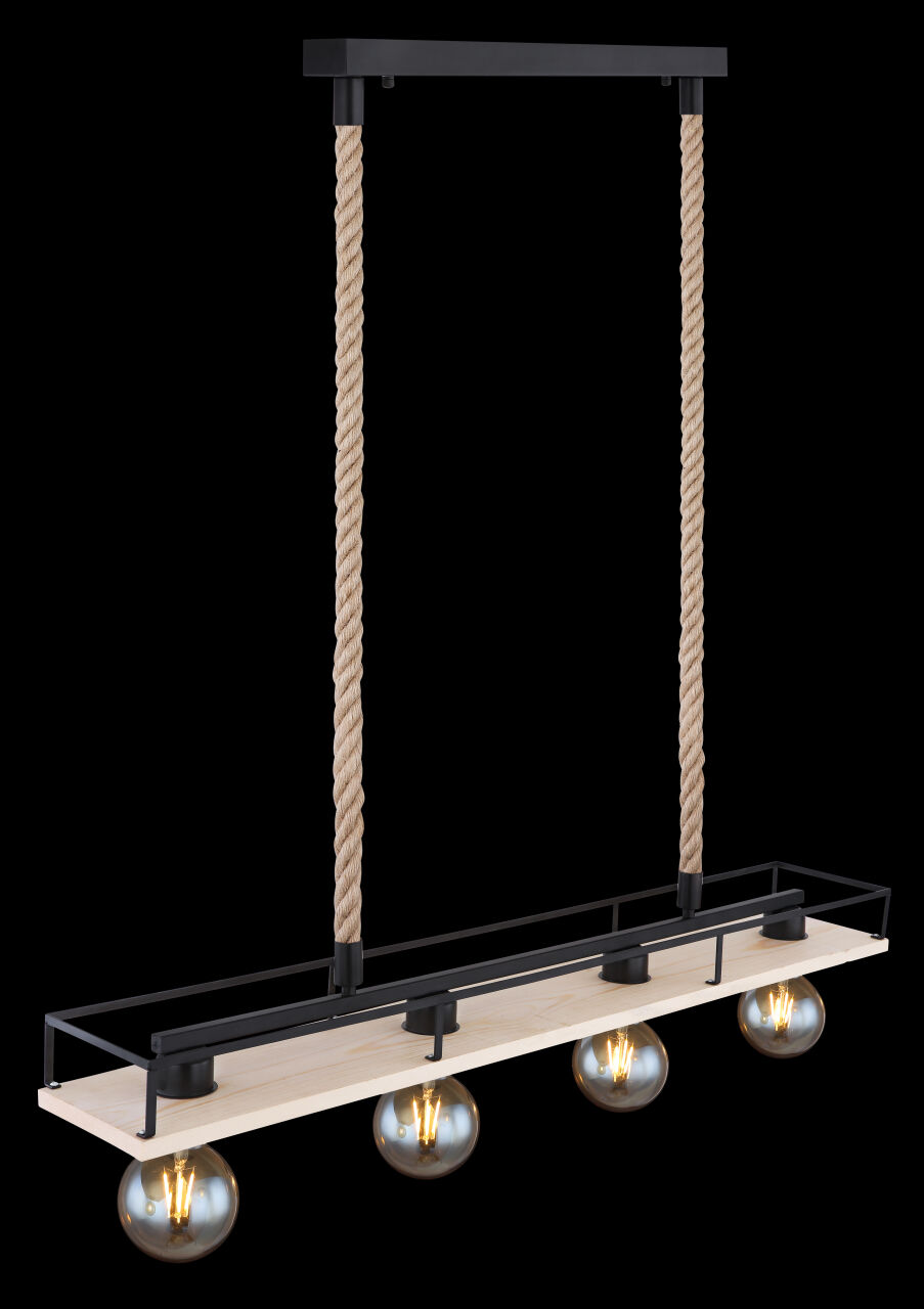 Globo Lighting - TRIXI - Hängeleuchte Metall schwarz matt, 4x E27