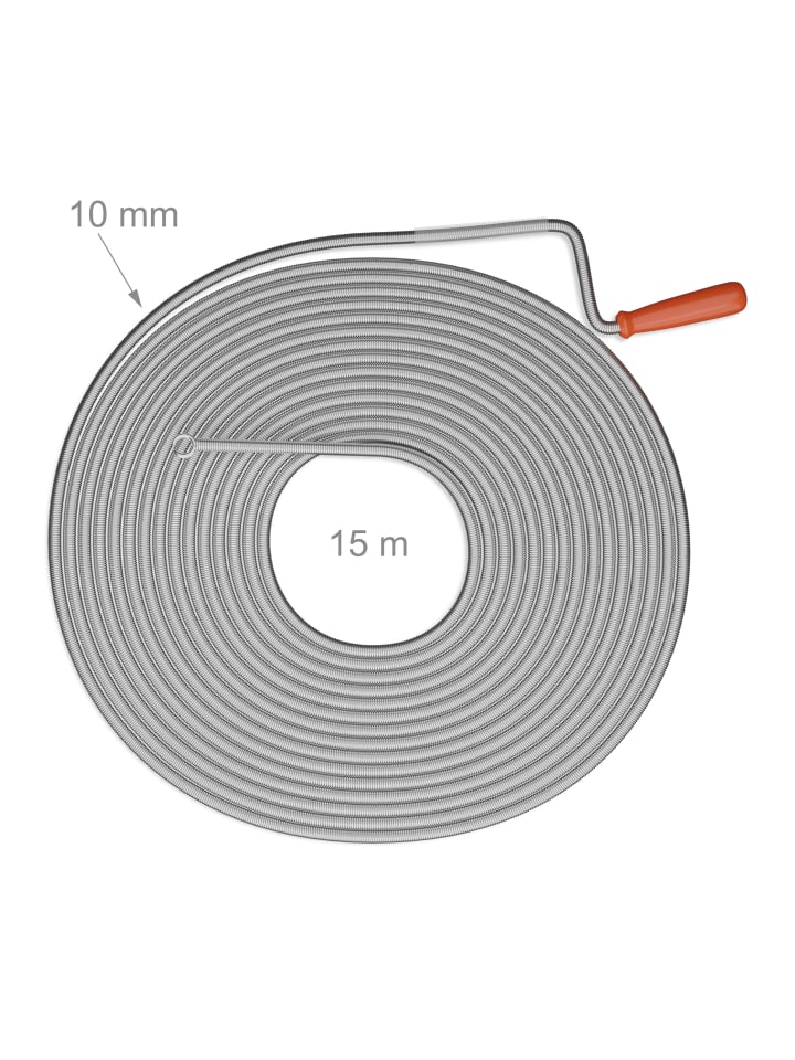 relaxdays Rohrreinigungsspirale in Silber/ Rot - 15 m günstig kaufen onesize