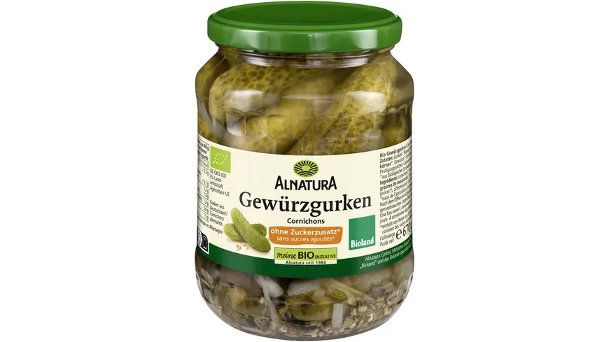 Alnatura Bioland-Gewürzgurken ungesüßt 360 g
