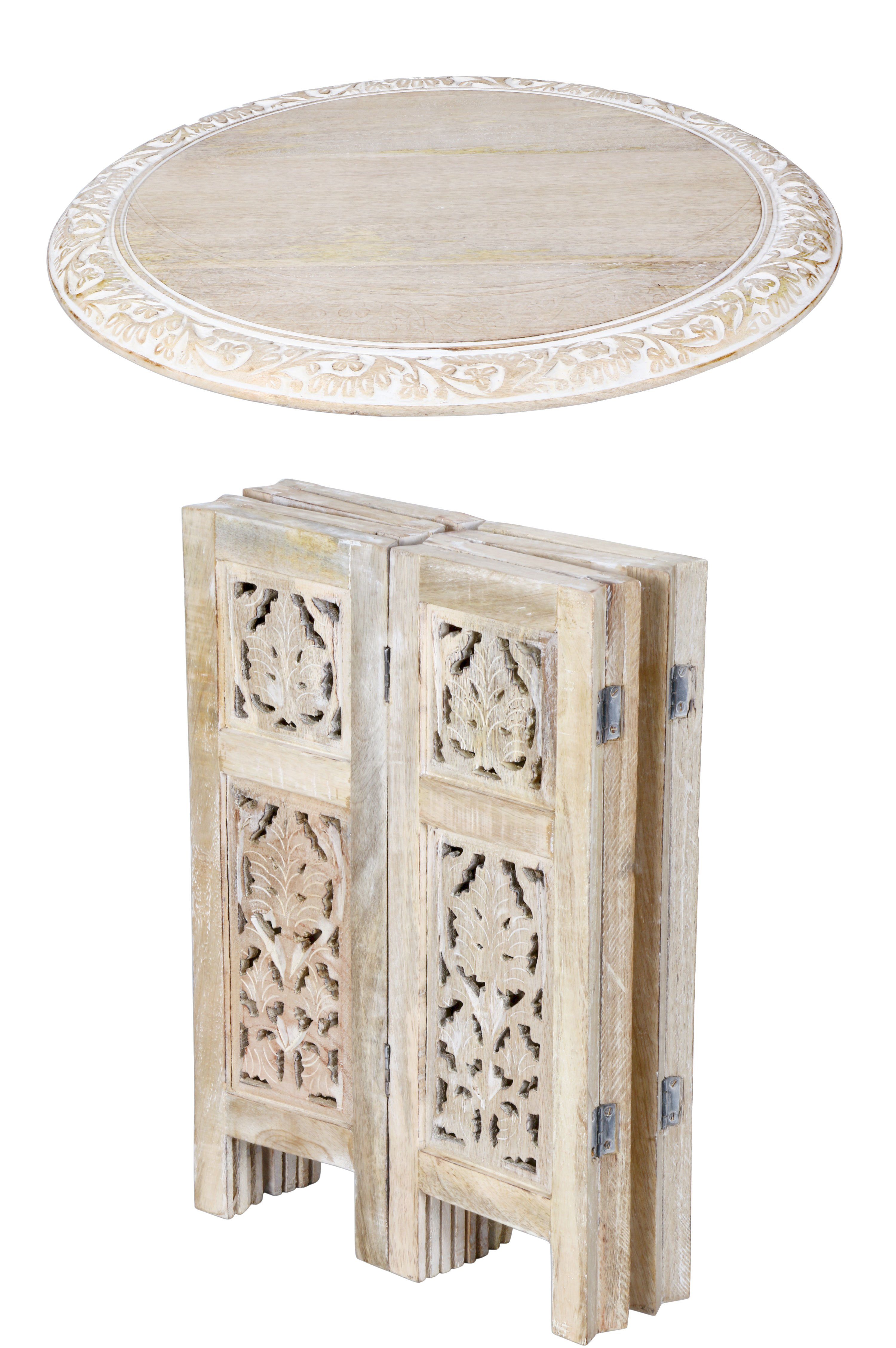 Marrakesch Orient & Mediterran Interior Beistelltisch Marokkanischer Beistelltisch Ashkar, Couchtisch, Klapptisch, Handarbeit