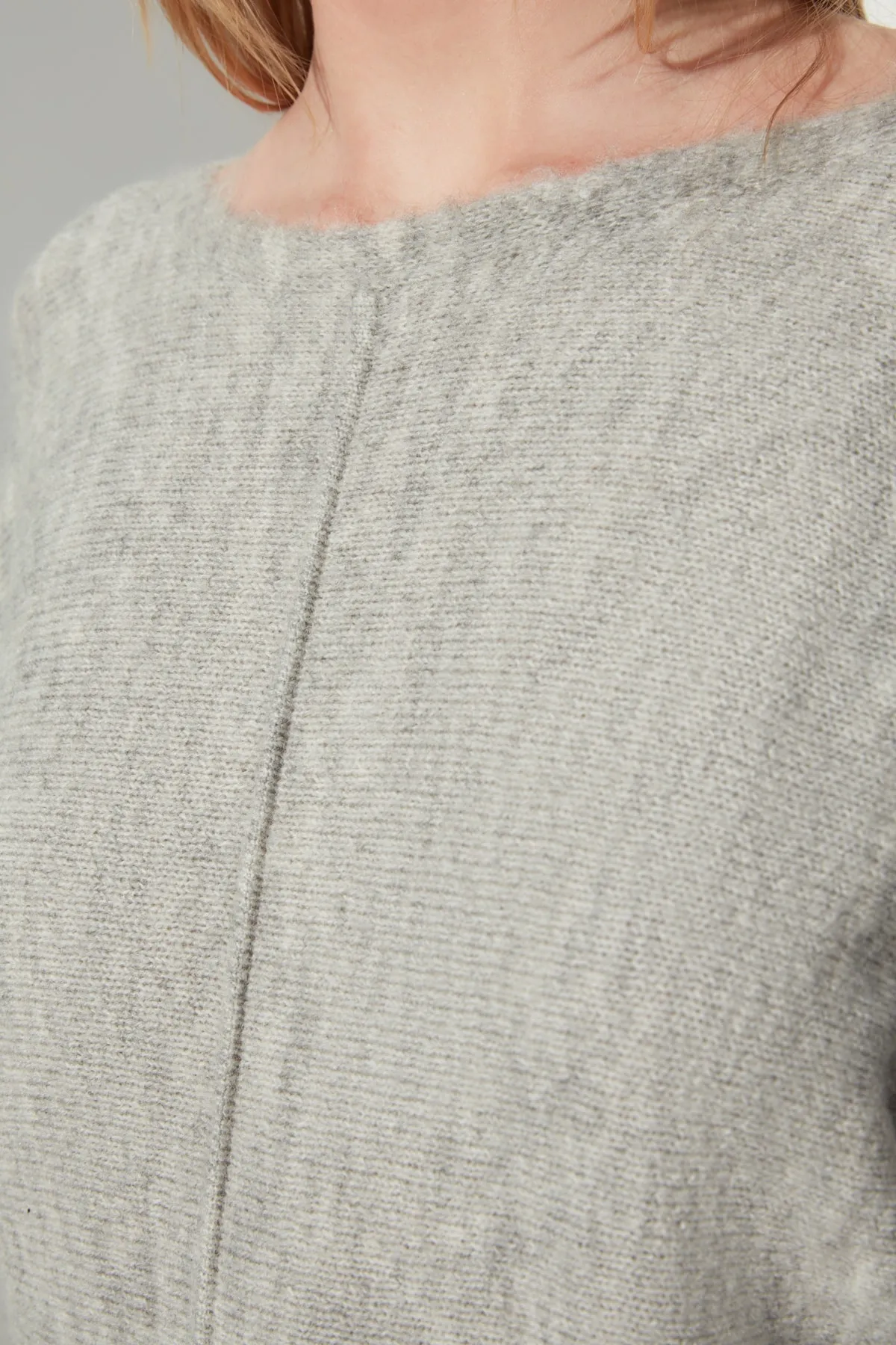 Trendyol Collection  Grauer gerippter Oversize-Strickpullover aus Wolle TWOAW23KZ01614