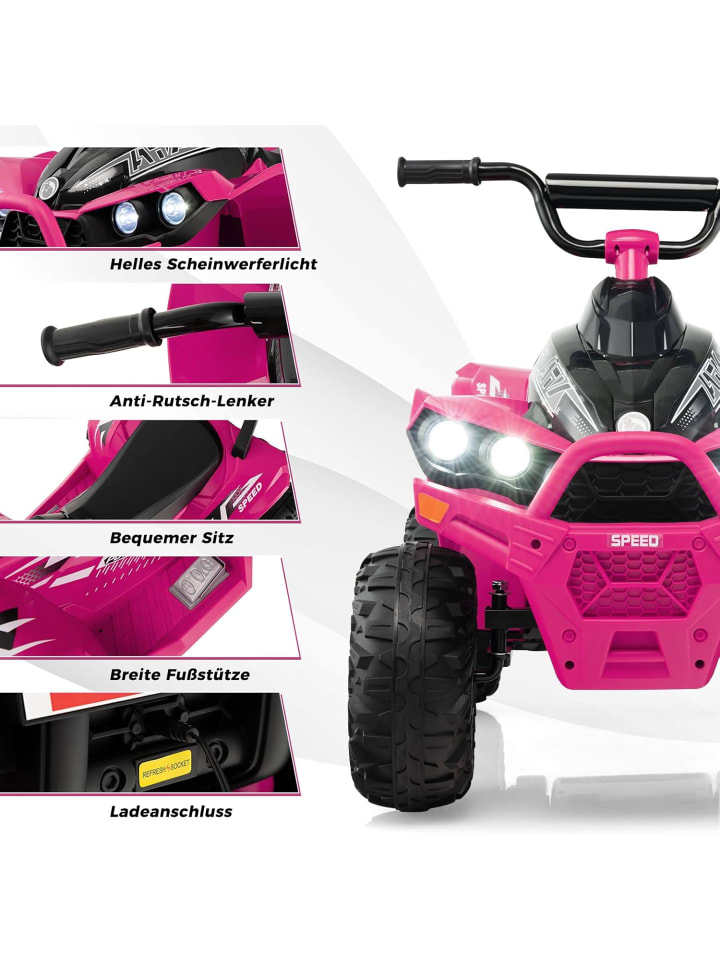 COSTWAY 12V Elektro Kinderquad 3-8 Jahre in Rosa günstig kaufen onesize