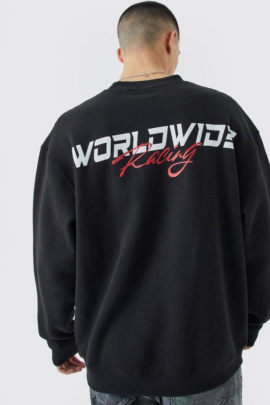 Oversize Sweatshirt mit Worldwide-Print
