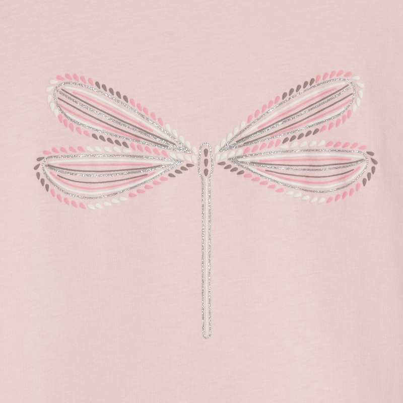 T-shirt à motif pailleté rose fille