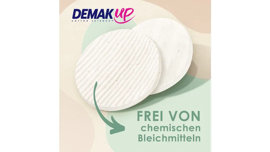 DEMAK'UP Sensitive runde Wattepads aus ungebleichter Baumwolle