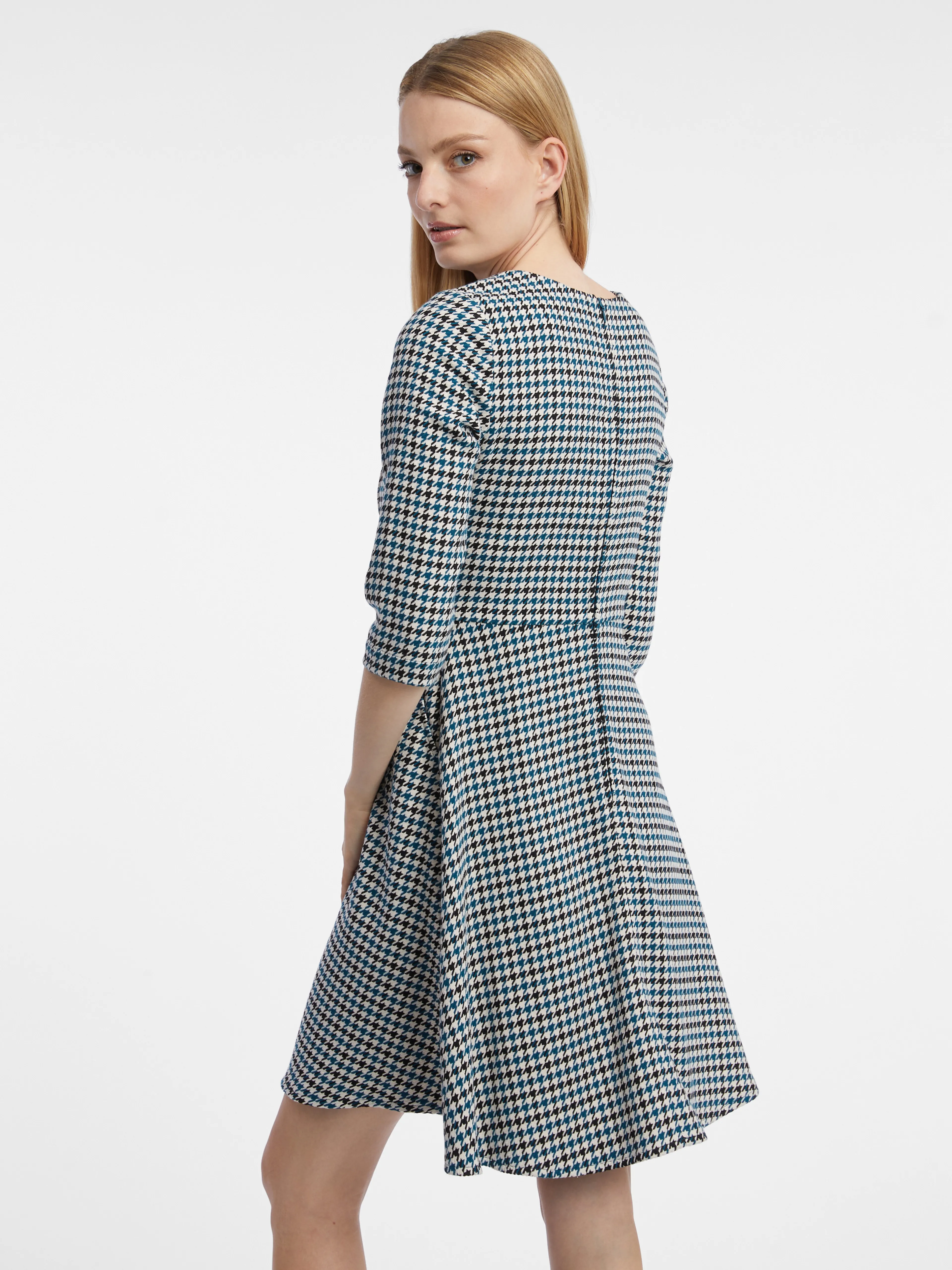Blaues gemustertes Damenkleid ORSAY