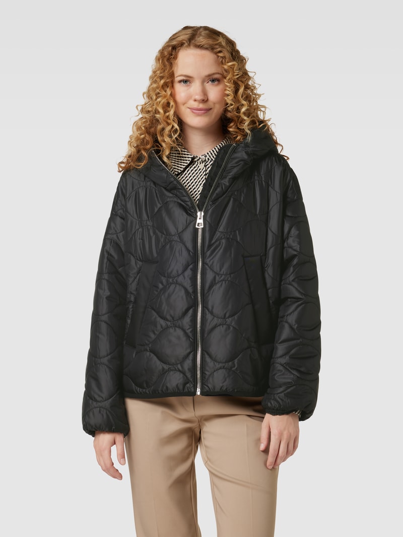 Jacke mit Steppnähten in schwarz