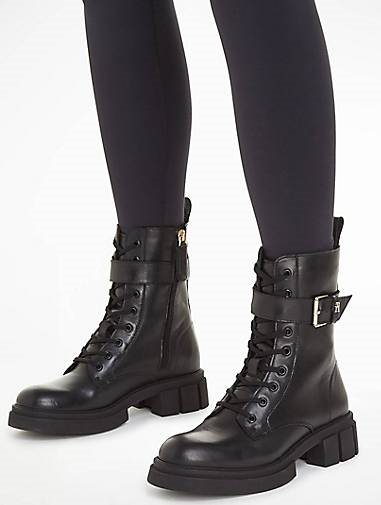 TOMMY HILFIGER Damen Schnürstiefeletten COOL FEMININE BIKERBOOT