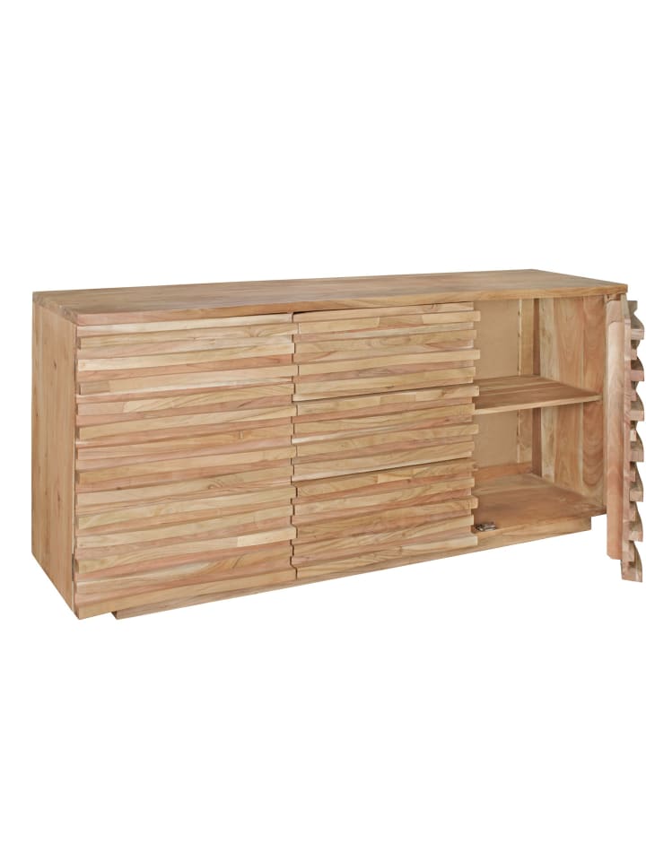 KADIMA DESIGN Sideboard 160 x 75 x 43 cm Massiv-Holz Natur Baumkante Anrichte günstig kaufen onesize