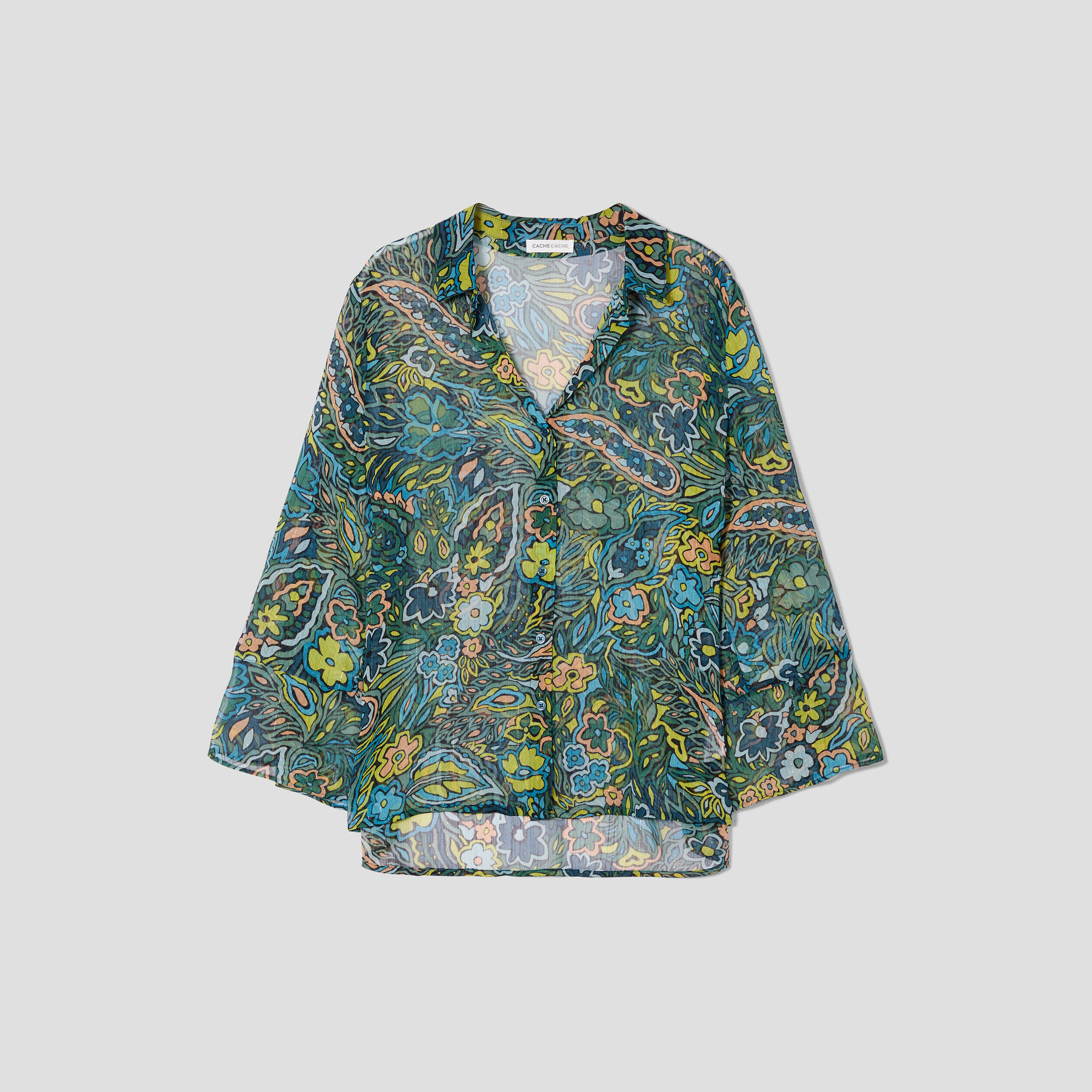 Chemise manches 3/4 noir femme | Cache Cache