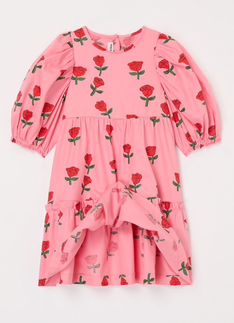 Mini Rodini Roses -tunikamekko luomupuuvillaa