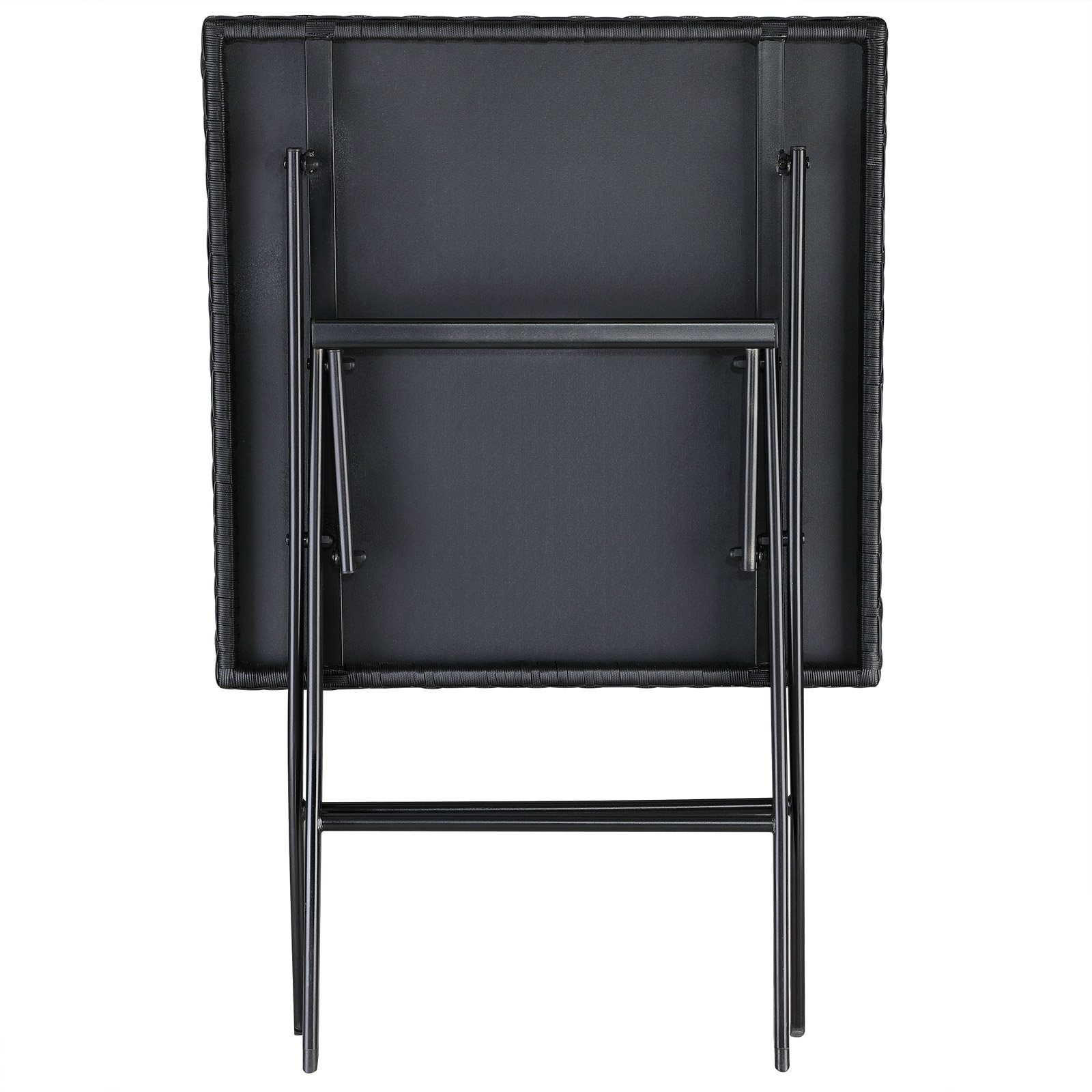 Casaria Klapptisch Rom (1-St), Polyrattan 63x63cm Platzsparend Klappbar Tragbar 60kg Belastbarkeit
