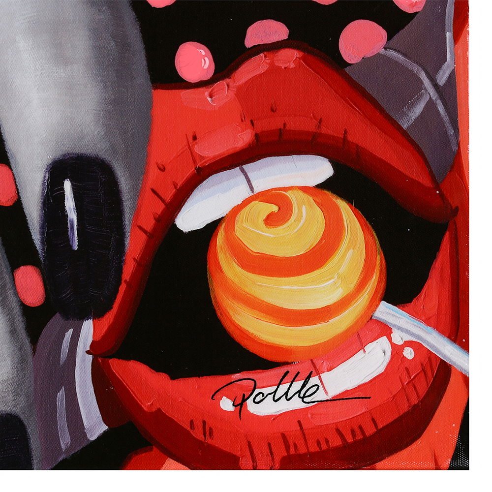 Bild Street Art Lady bunt