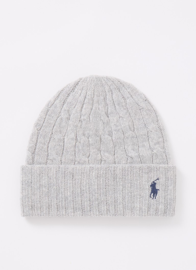 Ralph Lauren  Ribgebreide muts in in kasjmierblend met logoborduring