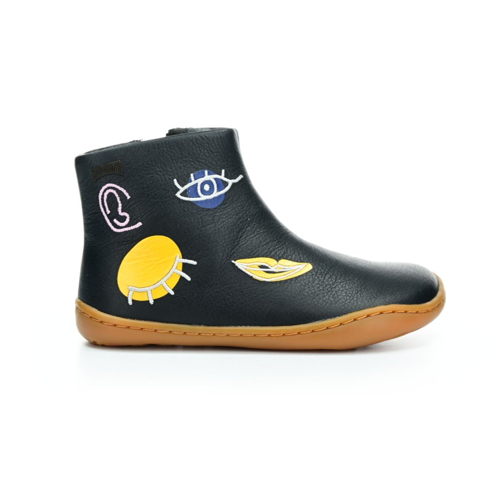 Camper Peu Cami TWS Sella Negro Surreal Face Black (K900216-003) schwarze Barfuß-Stiefeletten