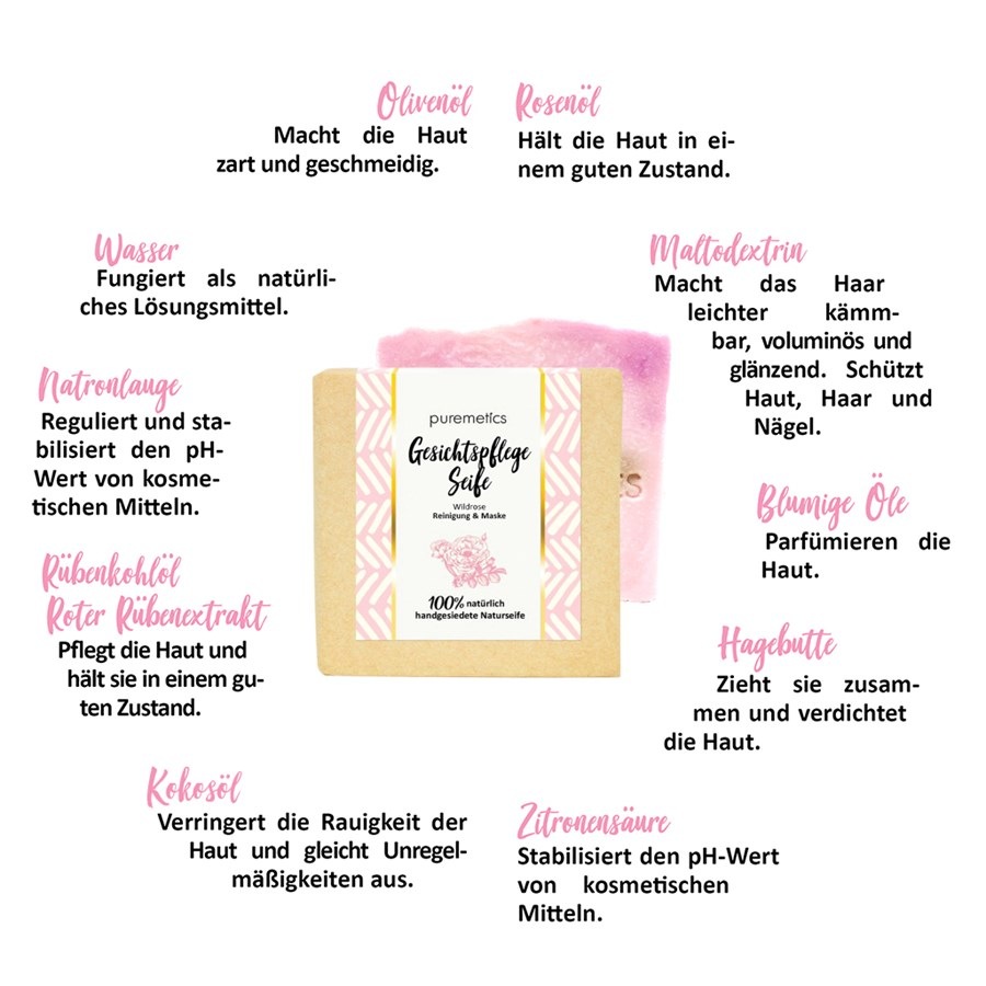 Reinigende Gesichtspflegeseife Wildrose