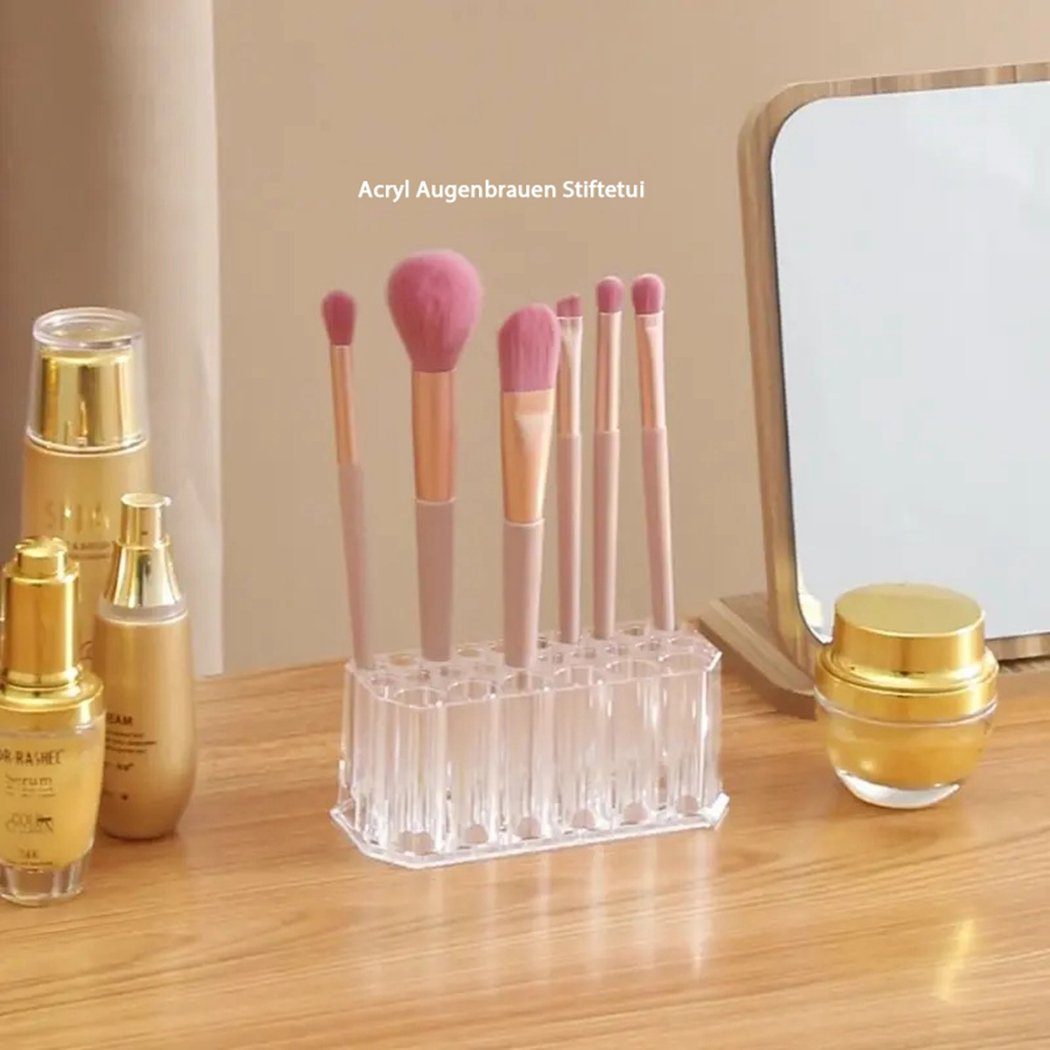 TUABUR Kosmetikkoffer 26-Loch-Aufbewahrungsröhre für Make-up-Pinsel, Aufbewahrungsbox