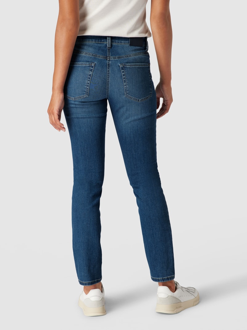 Jeans mit Label-Patch Modell 'Paris' in blau