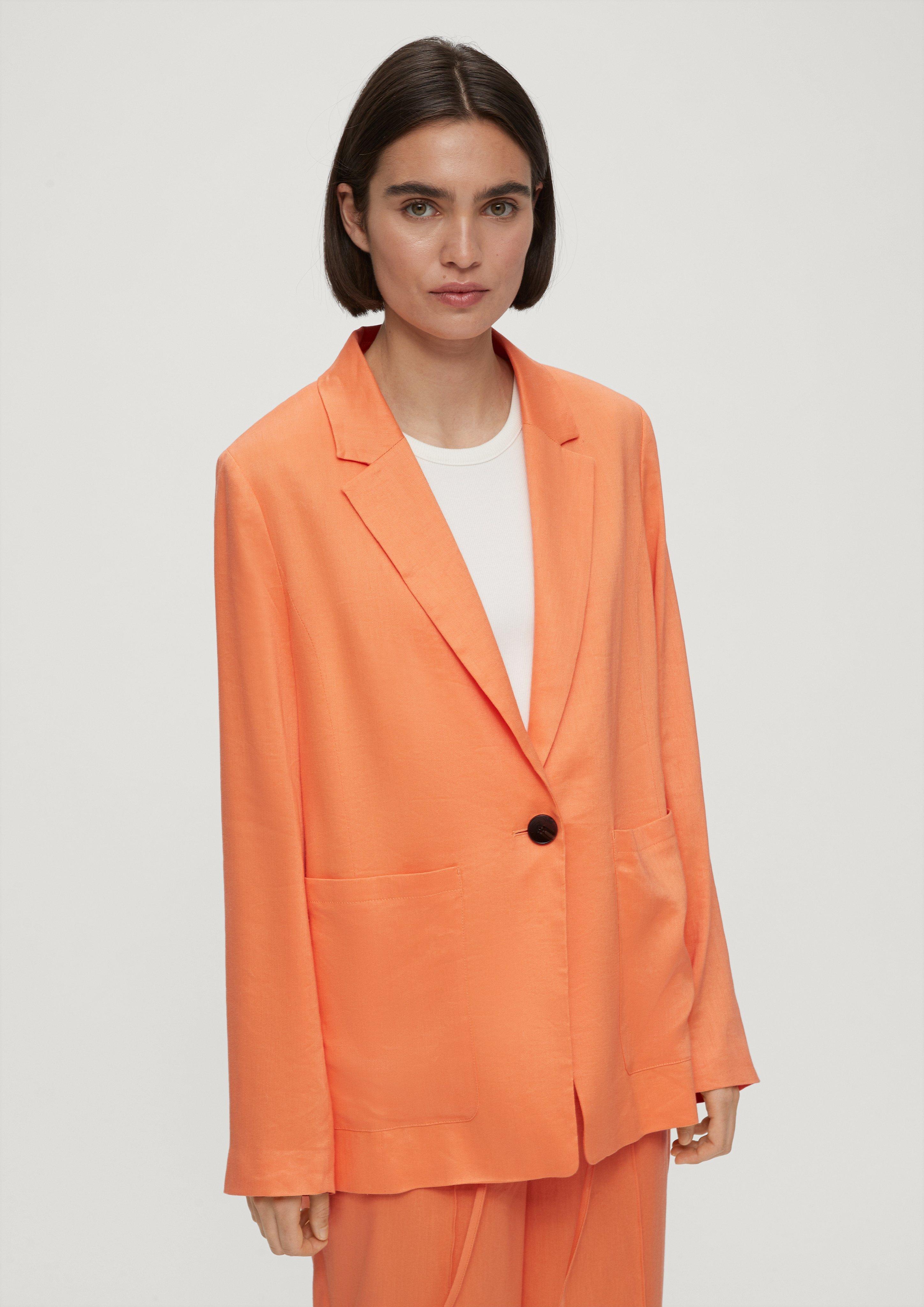 Langer Blazer aus Leinenmix  2131361-2333