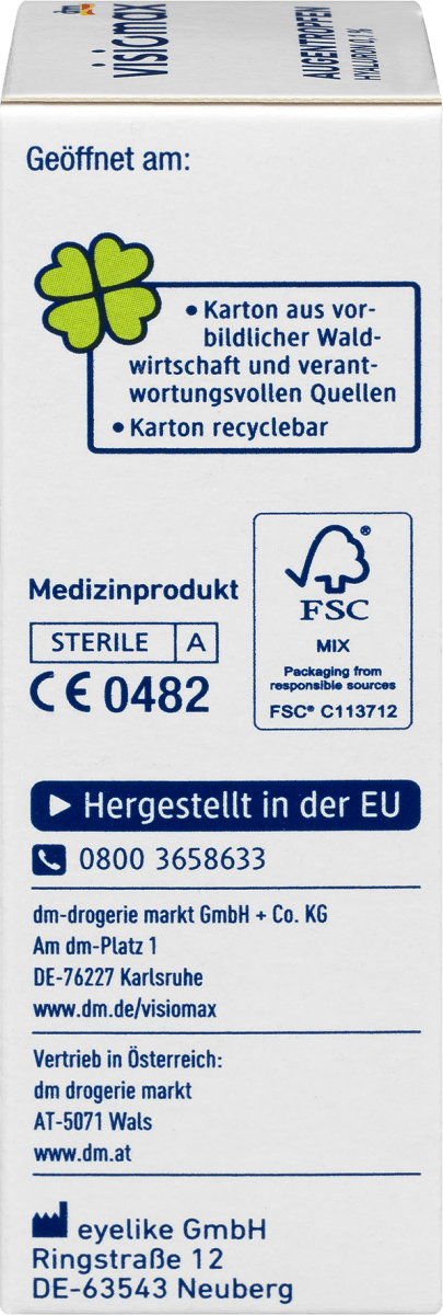 Augentropfen mit 0,1% Hyaluron, 15 ml