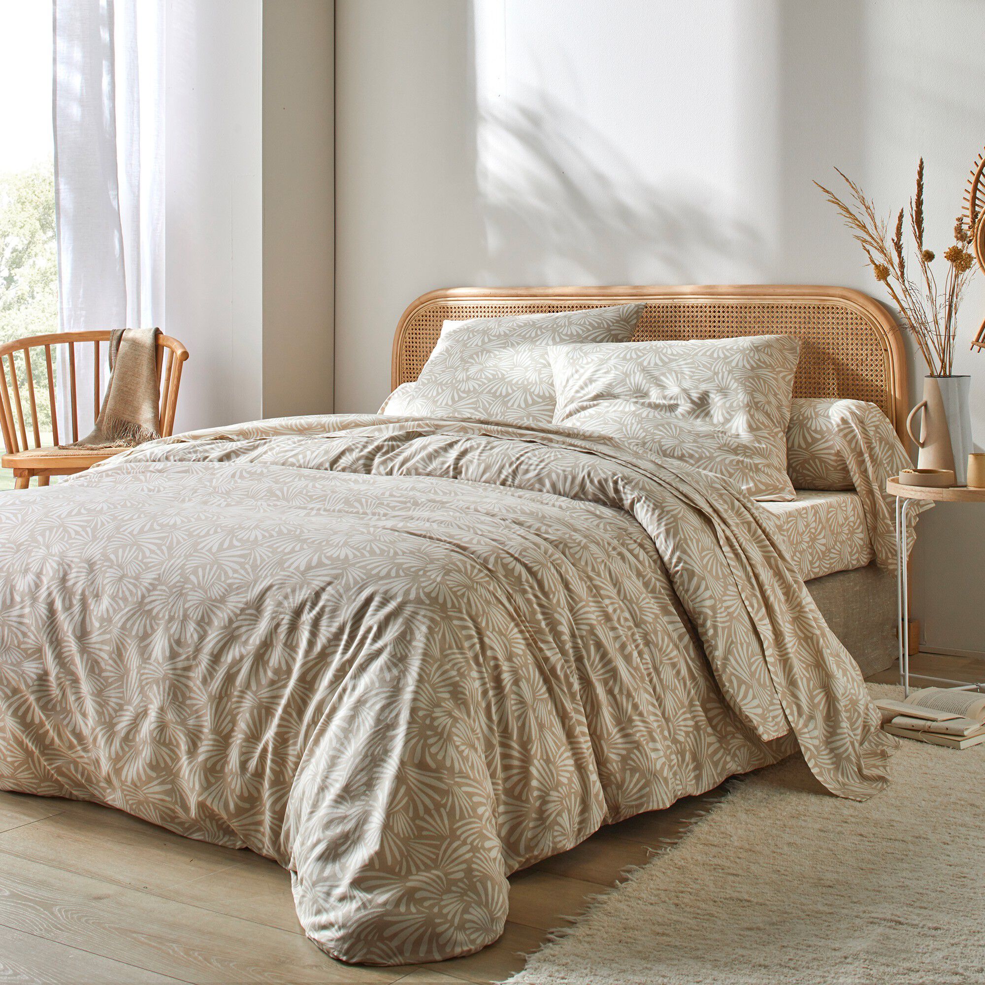 Linge de lit Vick en coton imprimé graphique