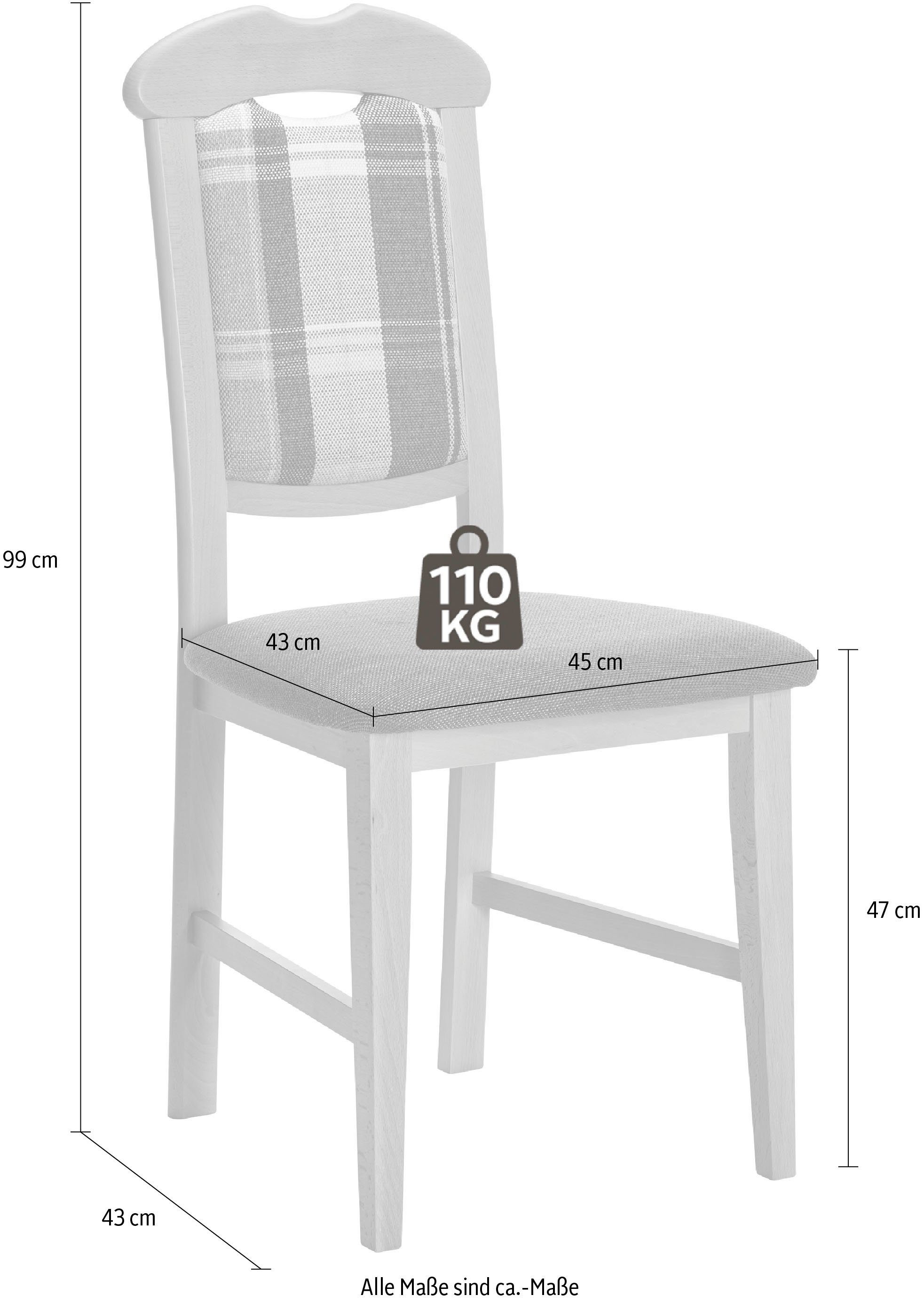 SCHÖSSWENDER 4-Fußstuhl Tulln (Set, 2 St), Gestell aus Massivholz