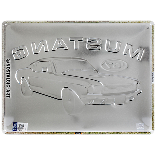 Nostalgic Art Retro Blechschild 30x40cm, Motiv "Ford Mustang - GT 1967 Red", 1 Stück - ATU
