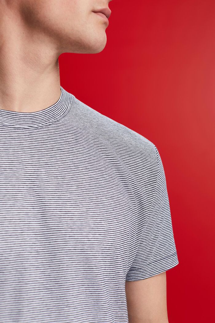 Gestreiftes Jersey T-Shirt, Baumwolle-Leinen-Mix