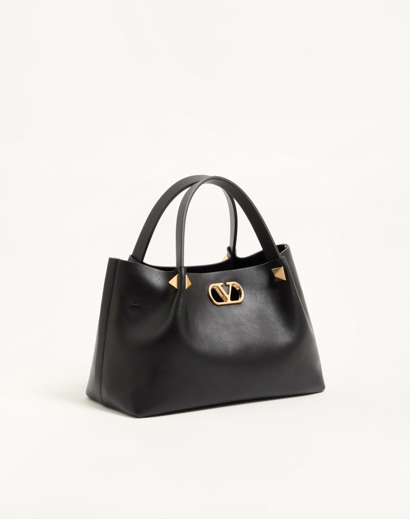 Bolsa de compras pequena em couro macio Valentino Garavani