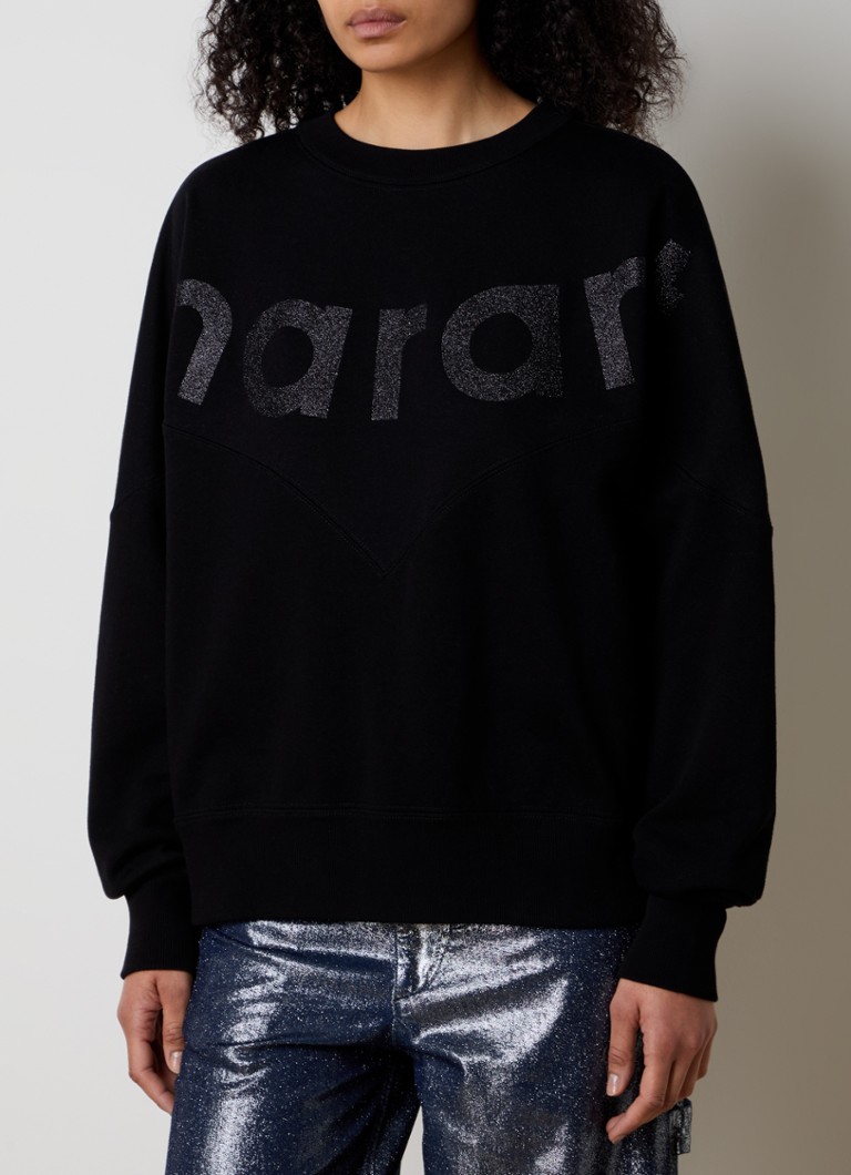 Džemper Isabel Marant Houston s lureksom i printom logotipa