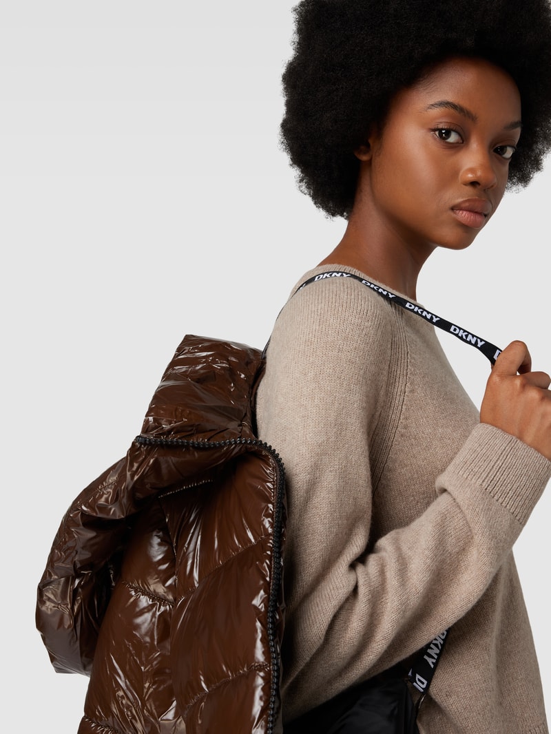 Steppjacke mit Gürtel in schokobraun