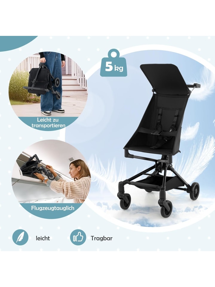 COSTWAY Kinderwagen für Babys ab 6 Monaten in Schwarz günstig kaufen onesize