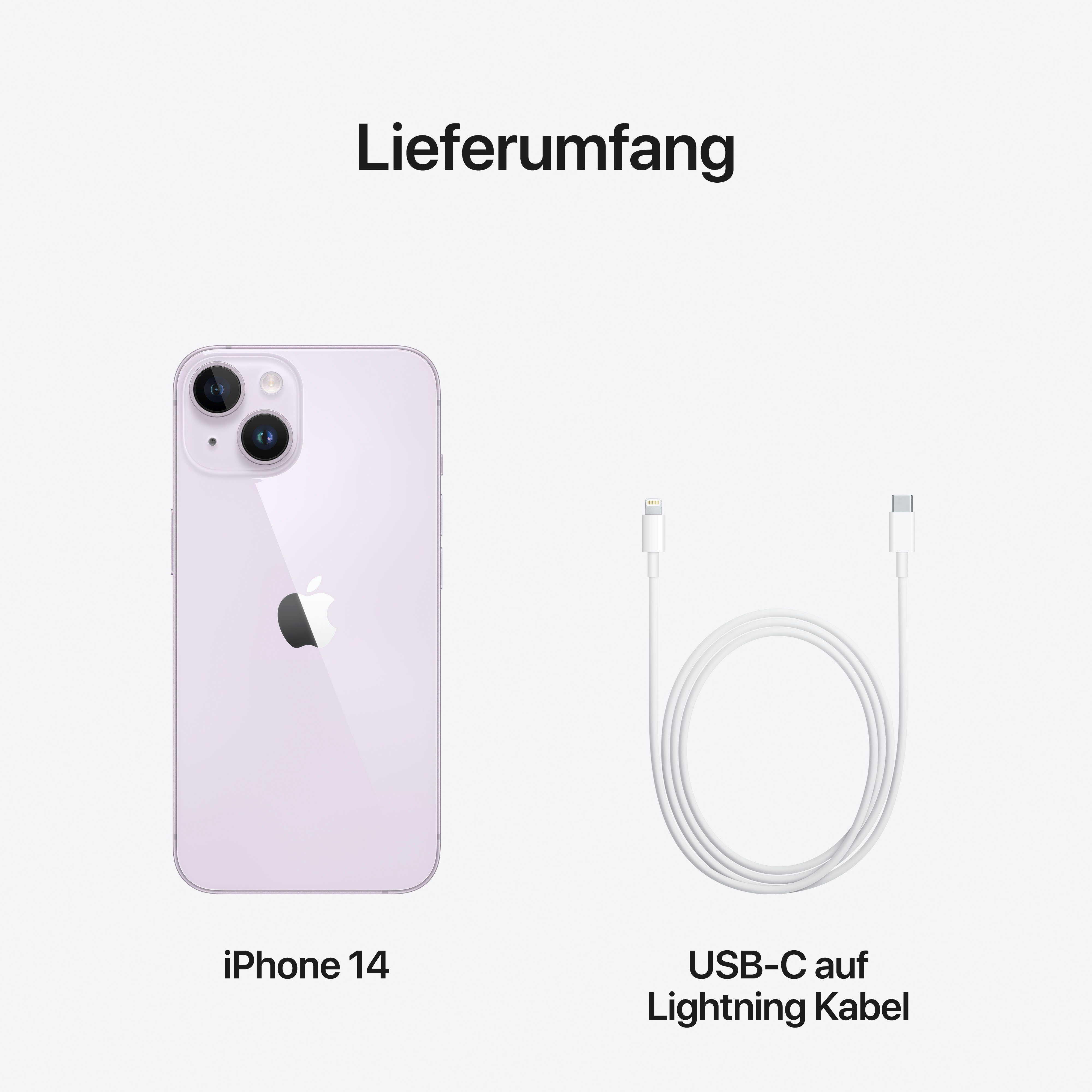 Apple iPhone 14 128GB Smartphone (15,4 cm/6,1 Zoll, 128 GB Speicherplatz, 12 MP Kamera)