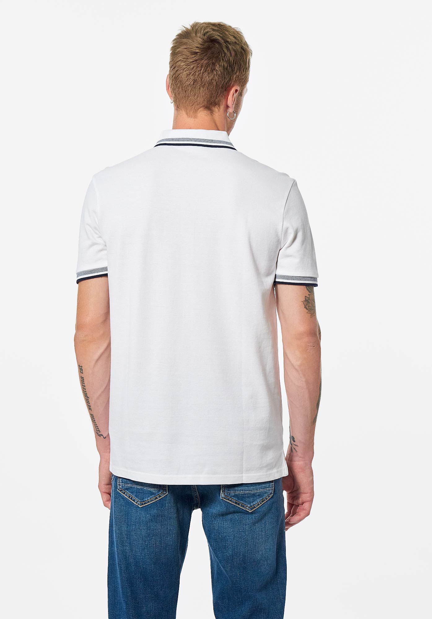 RAYOC  Polo blanc Homme en 100% coton bio