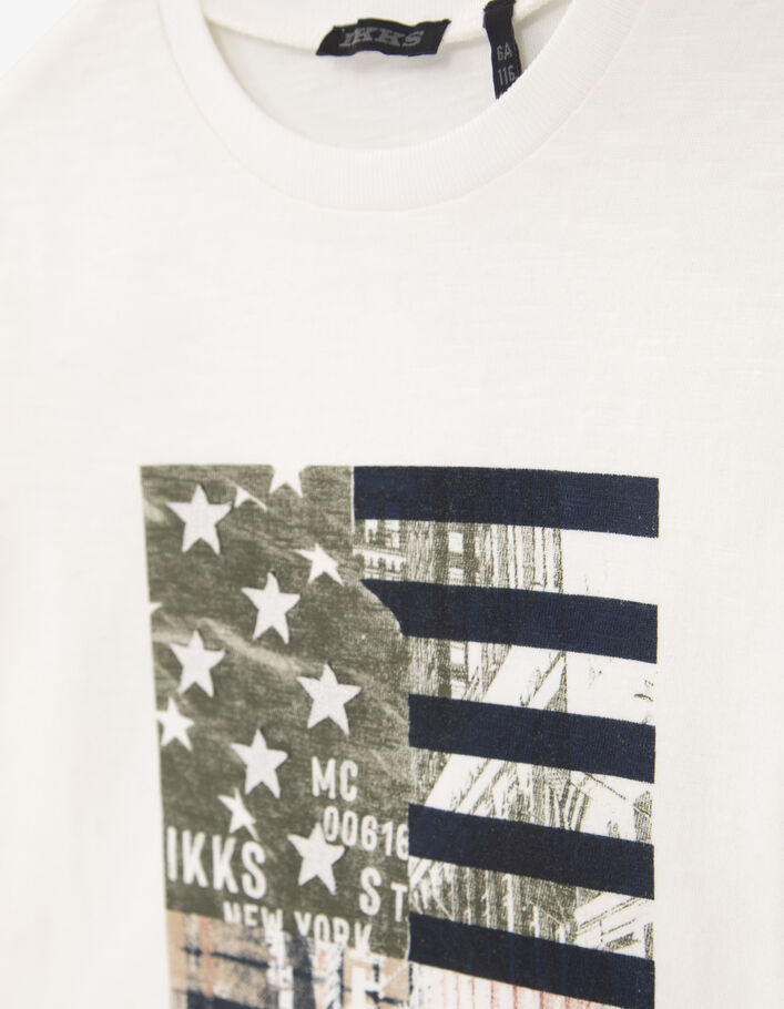 T-shirt écru visuel drapeau garçon