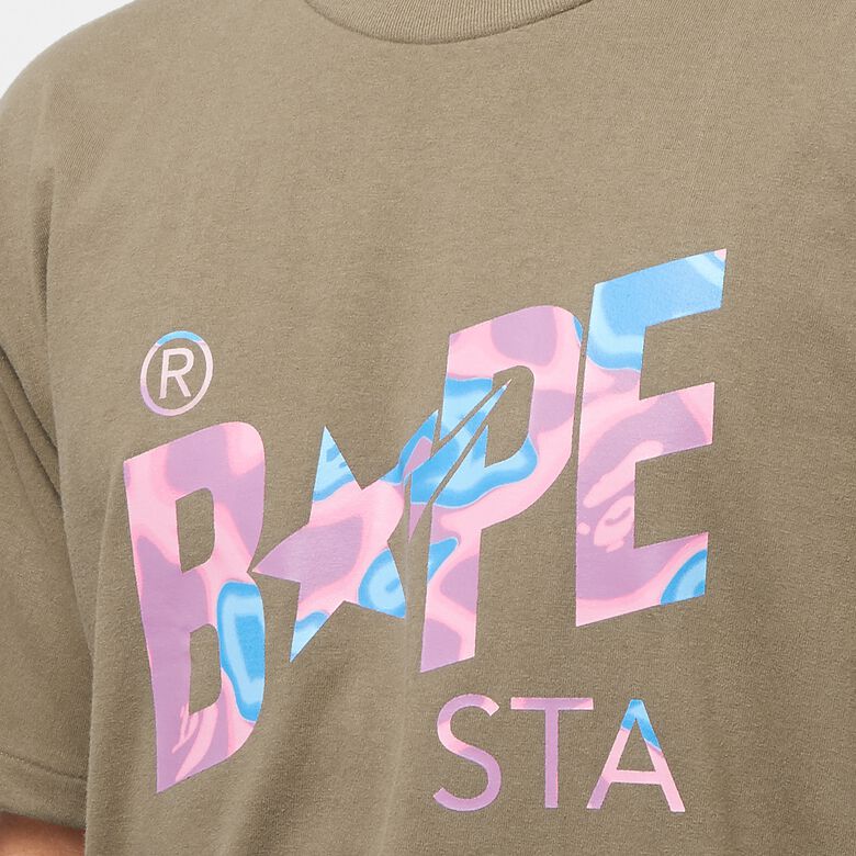 A Bathing Ape Liquid Camo Sta Logo Tee brown