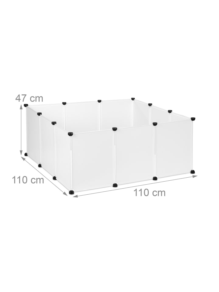 relaxdays Freilaufgehege in Weiß - (B)110 x (H)47 x (T)110 cm günstig kaufen onesize