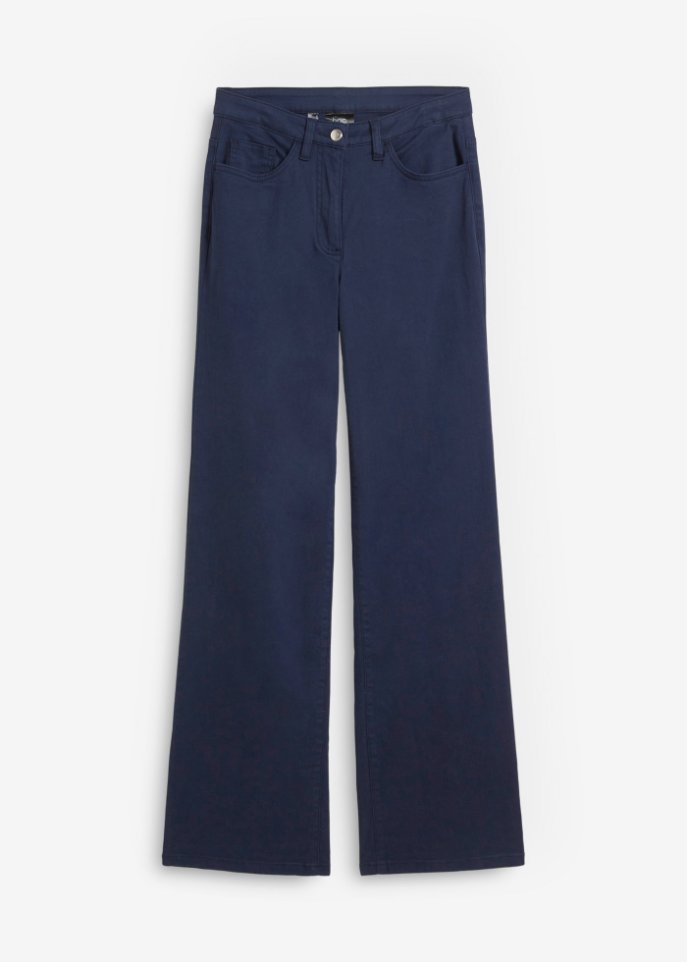 Stretch-Hose, high waist, weites Bein