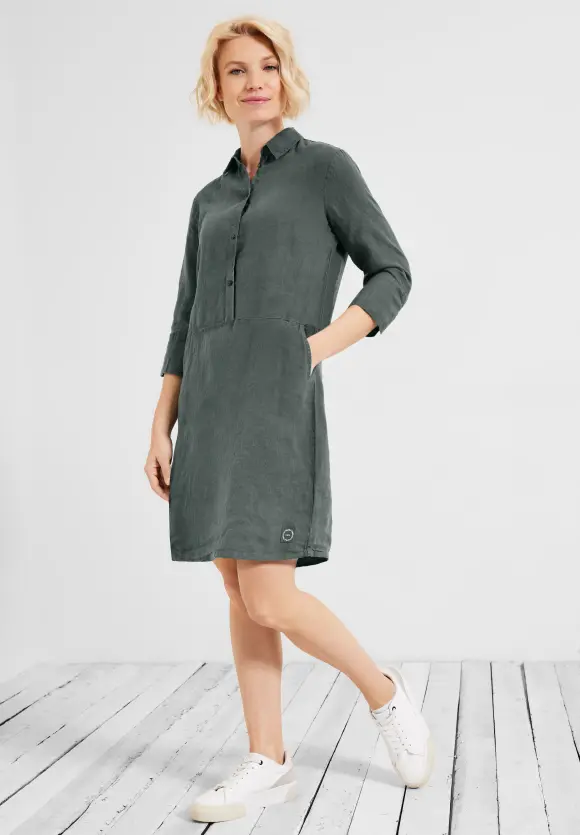 CECIL Leinenkleid mit Knopfleiste