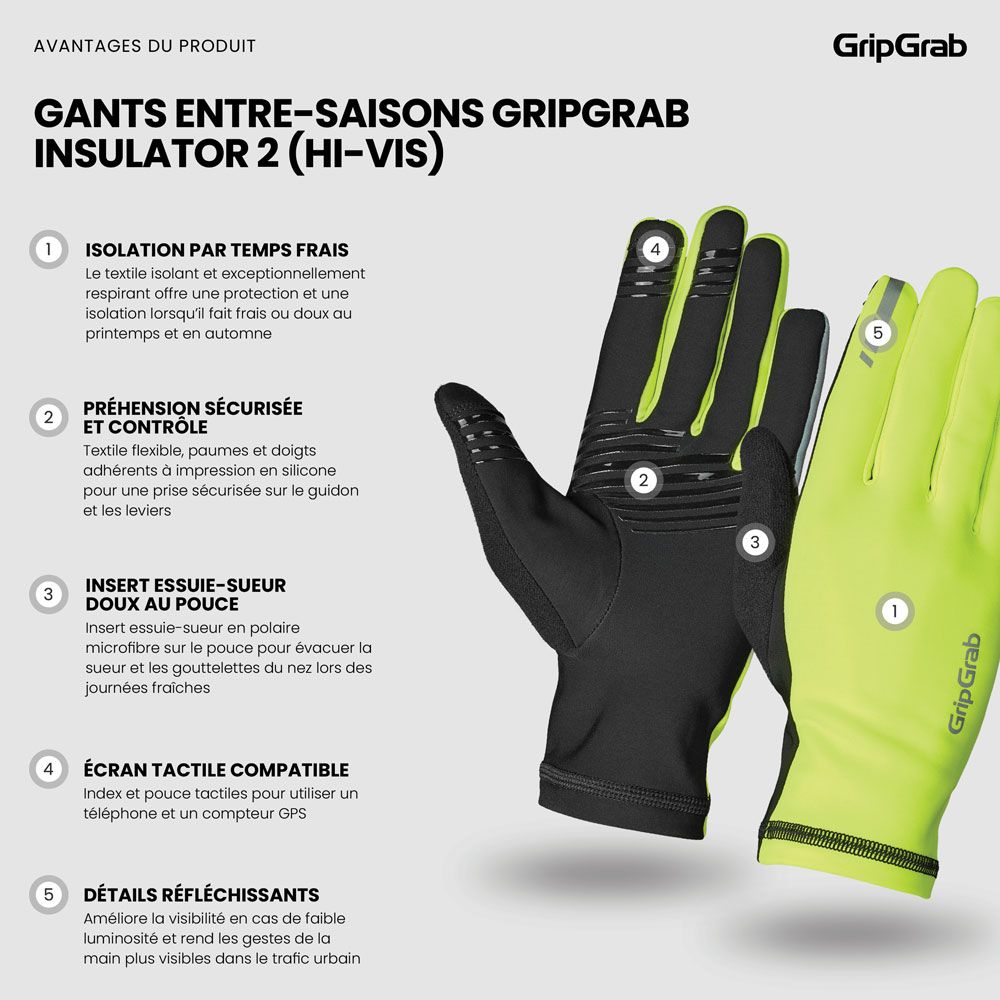GripGrab Insulator 2 Hi-Vis Midseason - Fahrradhandschuhe kaufen | Bike-Discount
