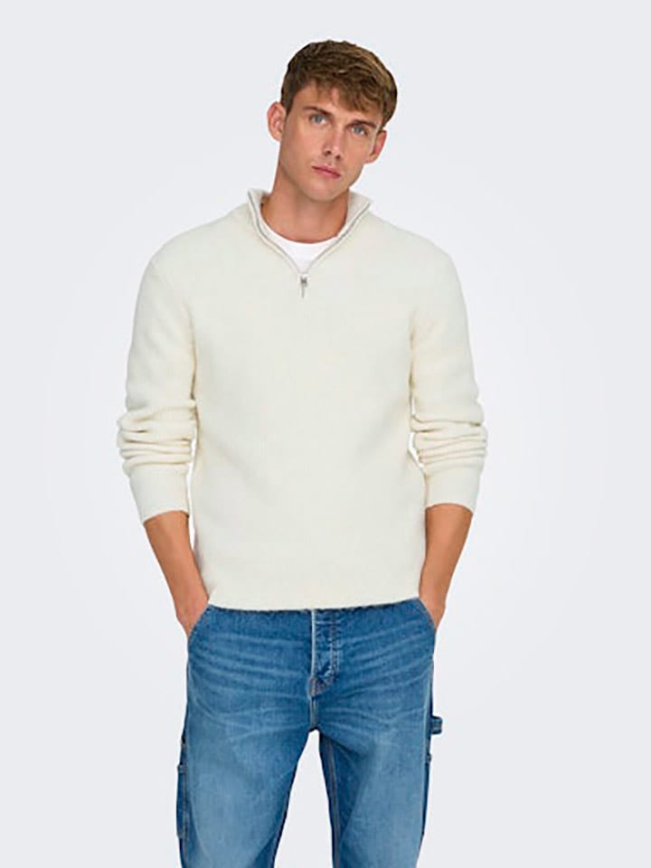 ONLY & SONS Pullover in Creme günstig kaufen