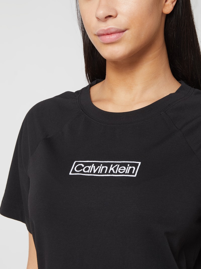 Schlafshirt mit Logo in schwarz