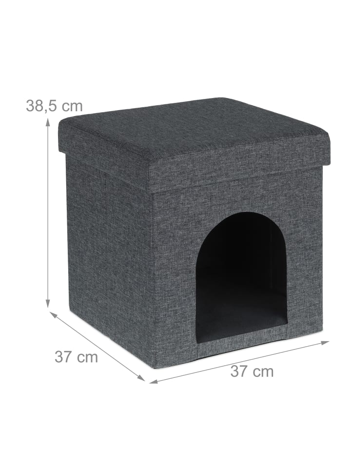 relaxdays Katzenhöhle in Grau - (B)37 x (H)38,5 x (T)37 cm günstig kaufen onesize