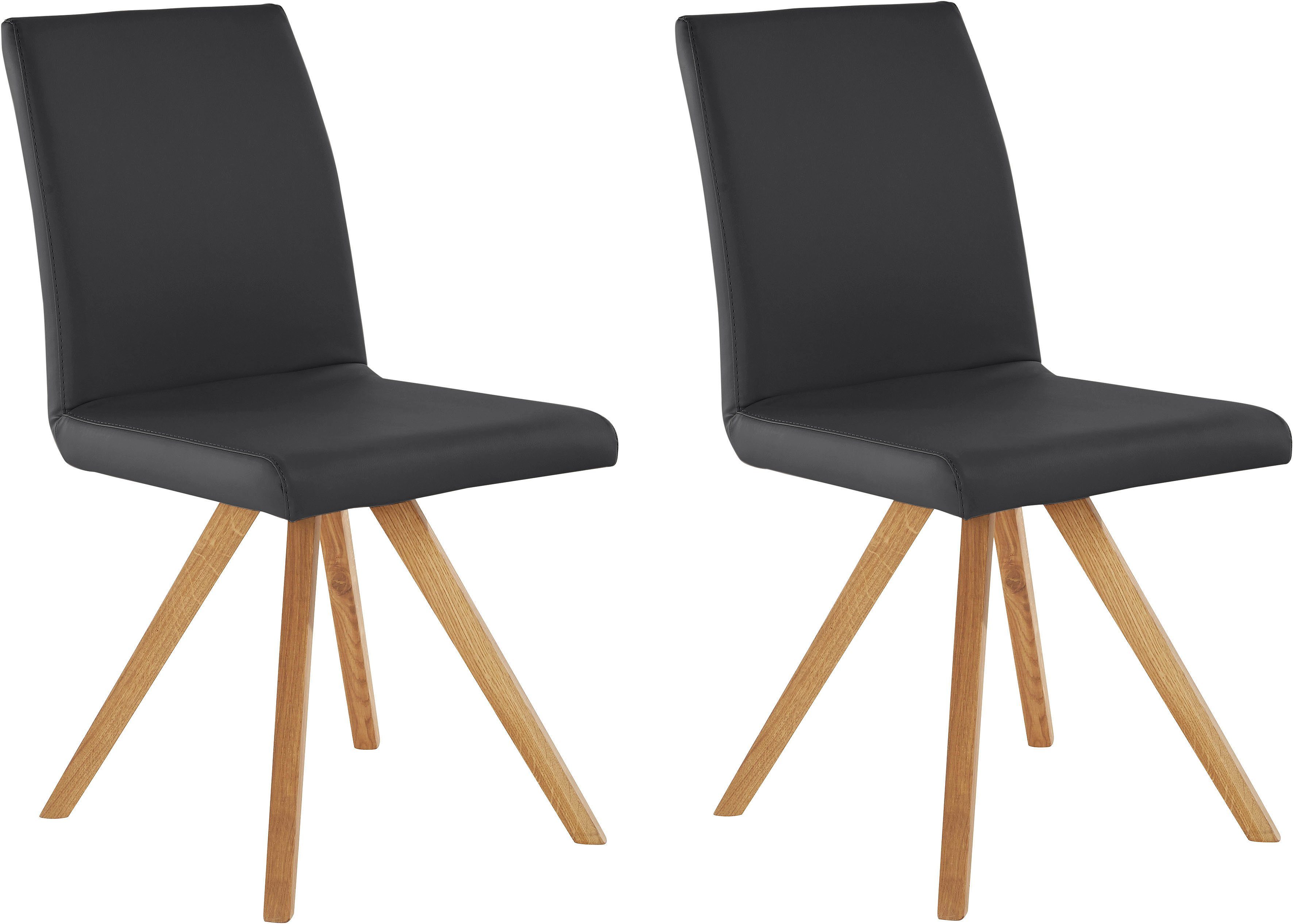 Home affaire Schalenstuhl Rio (Set, 2 St), Bezug in Kunstleder oder Strukturstoff und das Gestell ist Eiche geölt