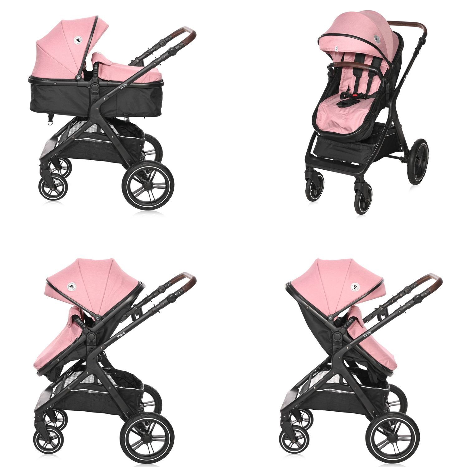 Lorelli Kombi-Kinderwagen Kombikinderwagen 2 in 1 Viola, bis 22 kg, Sportsitz umbaubar Wickeltasche