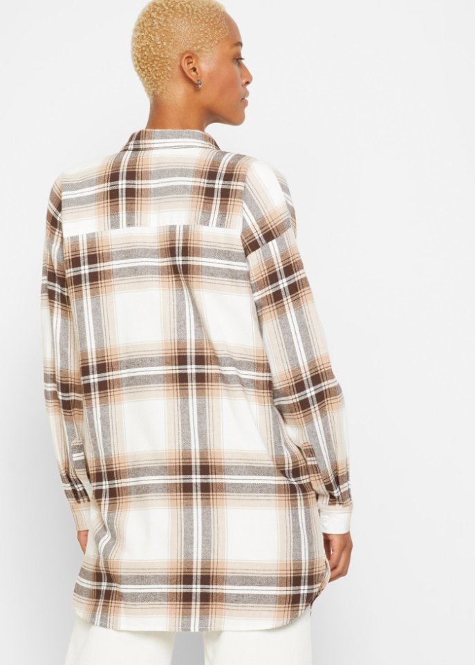 Long- Flanell- Hemdbluse, extra warm