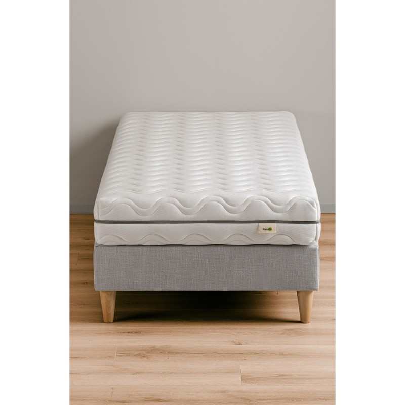 Sommier tapissier 90 x 200 cm style scandinave base bois