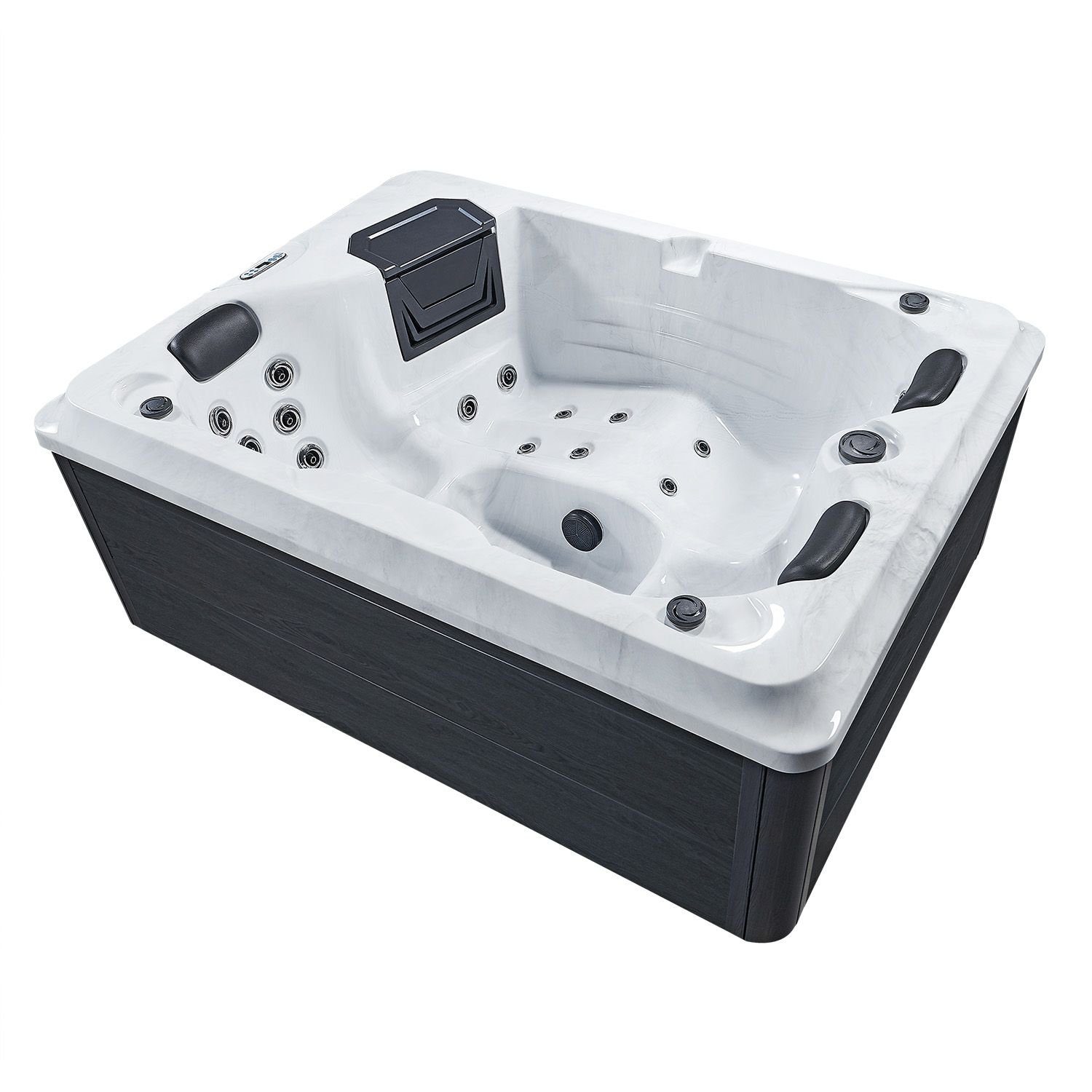 Artsauna Whirlpool Oasis mit Treppe, (Spa mit Massagedüsen, LED-Beleuchtung, inkl. Abdeckung)