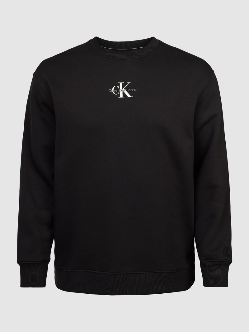 PLUS SIZE Sweatshirt mit Label-Stitching in schwarz